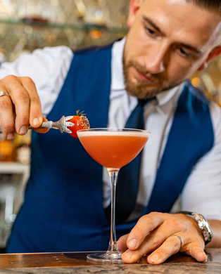 Man making cocktail